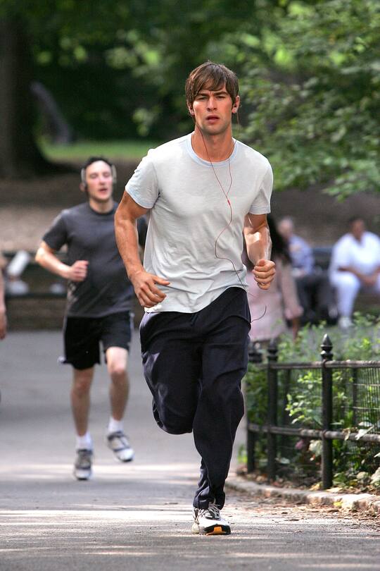 NEW YORK - JULY 15: Chase Crawford on location for "Gossip Girl" in Central Park on July 15, 2008 in New York City. (Photo by James Devaney/WireImage)