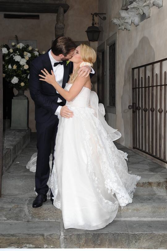 Tomaso Trussardi;Michelle HunzikerTommaso TrussardiWedding Michelle Hunziker and TommasoTrussardiExit Bergamo- Italy10-10-2014© FameFlynet_Italy/SGP/NO CREDITid 93524_003*not exclusive (FOTO:DUKAS/SGP)