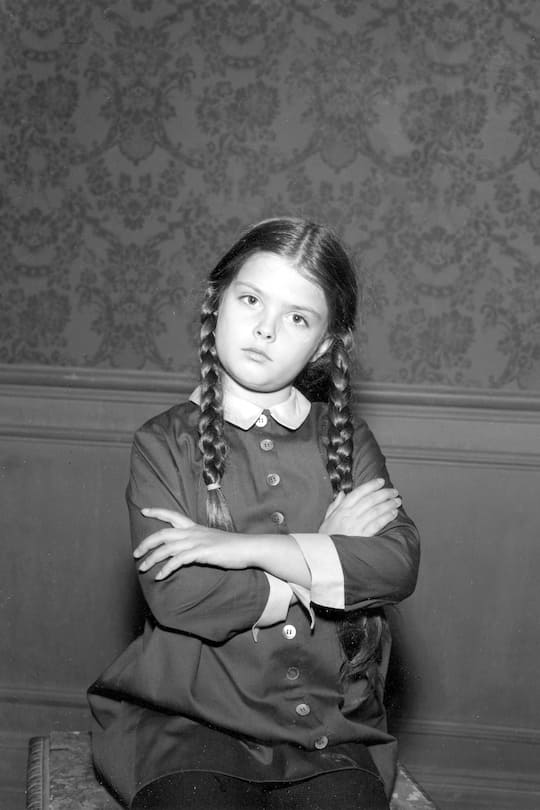 UNITED STATES - JANUARY 14: THE ADDAMS FAMILY - "Fester Goes on a Diet" - Season Two - 1/14/66, Wednesday (Lisa Loring) helped Uncle Fester get in shape for his French pen-pal Yvette's visit., (Photo by Walt Disney Television via Getty Images Photo Archives/Walt Disney Television via Getty Images)