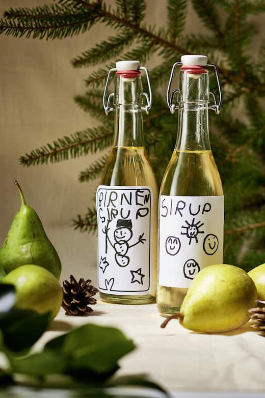 Sirup-Etiketten für Weihnachtsbasteln