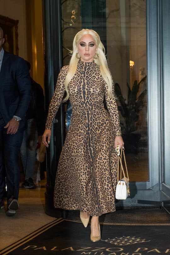 MILAN, ITALY - NOVEMBER 13: Lady Gaga is seen on November 13, 2021 in Milan, Italy. (Photo by Jacopo Raule/GC Images)