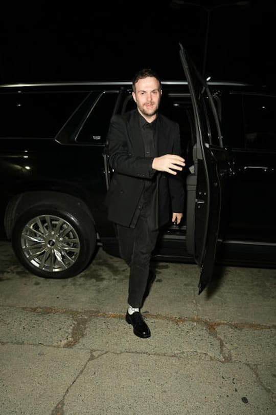 LOS ANGELES, CALIFORNIA - NOVEMBER 03: Creative director of Gucci Sabato de Sarno arrives at Gucci and Billie Eilish Celebration of The Horsebit 1955 in Demetra Campaign on November 03, 2023 in Los Angeles, California. (Photo by Gonzalo Marroquin/WireImage)