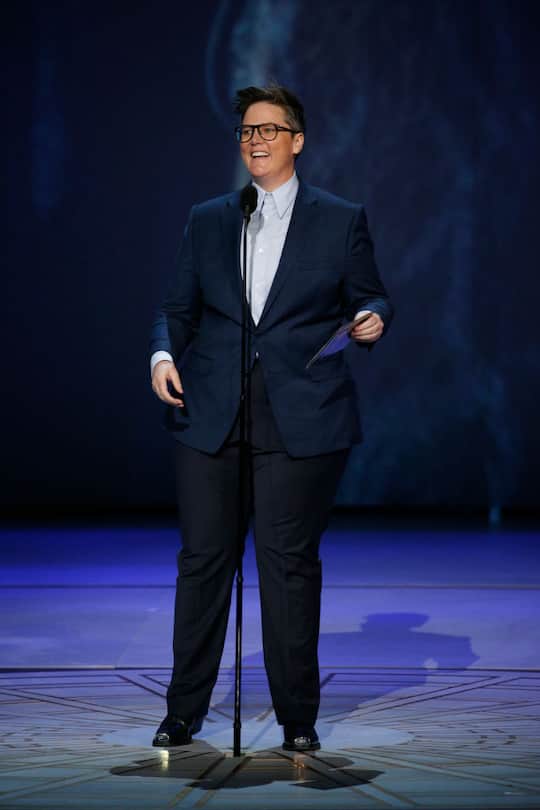 70th ANNUAL PRIMETIME EMMY AWARDS -- Pictured: Hannah Gadsby during the 70th Annual Primetime Emmy Awards held at the Microsoft Theater on September 17th, 2018 -- (Photo by: Paul Drinkwater/NBCU Photo Bank/NBCUniversal via Getty Images via Getty Images)