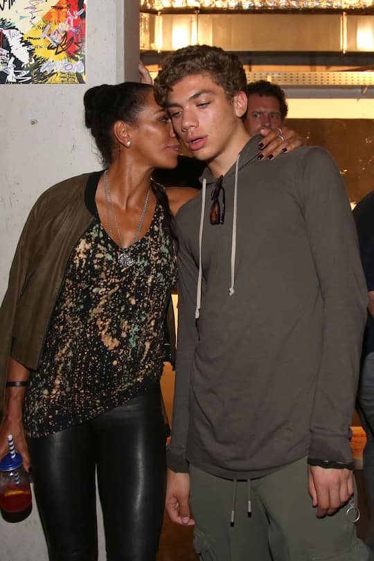 HAMBURG, GERMANY - JUNE 22: Barbara Becker and Jher son Elias Becker during the Noah Becker 'Bake all Day' Vernissage on June 22, 2017 in Hamburg, Germany. (Photo by Tristar Media/Getty Images)