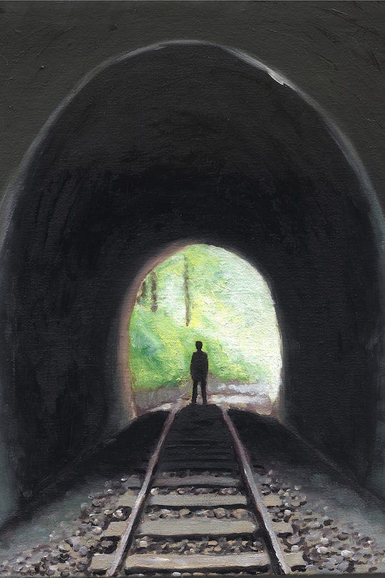 Im Sog der Vergangenheit: der Held aus «Ein Tropfen Zeit», Illu von Kristin Andres.