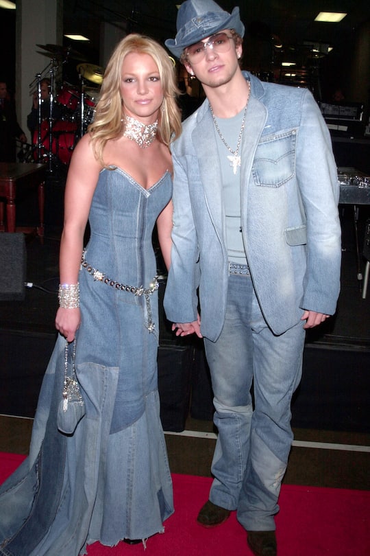Britney Spears and Justin Timberlake, arriving at the 28th annual American Music Awards, held at the Shrine Auditorium. (Photo by Frank Trapper/Corbis via Getty Images)