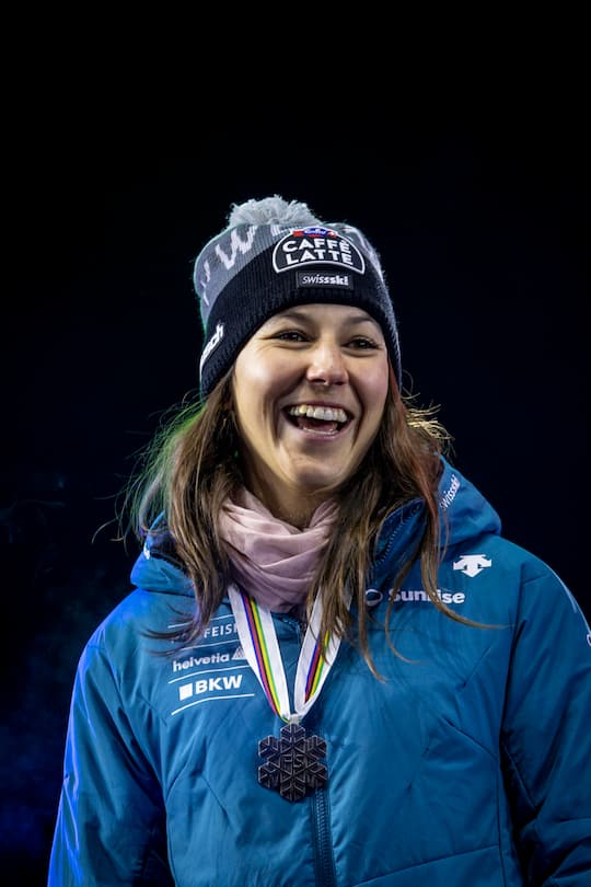 Wendy Holdener an der Kombi. Méribel 06.02.23 ©David Birri