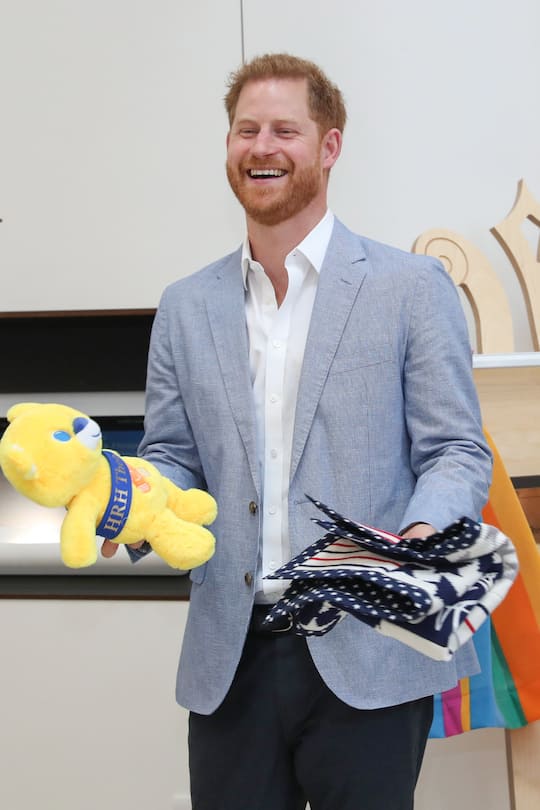 Prince Harry, Duke of Sussex during a visit to Sheffield Childrens Hospital on July 25, 2019 in Sheffield, England.