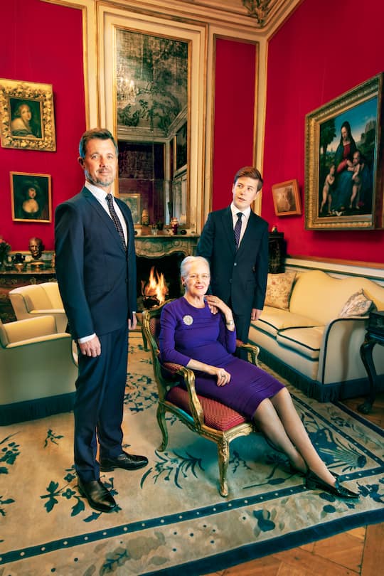 2020 Königin Margrethe und Sohn Frederik und Enkel Christian