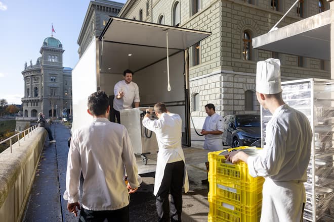 Staatsbesuch von Frankreichs Praesident Emmanuel Macron und seiner Frau Brigitte Macron am 15.11.2024 in Bern. © Kurt Reichenbach