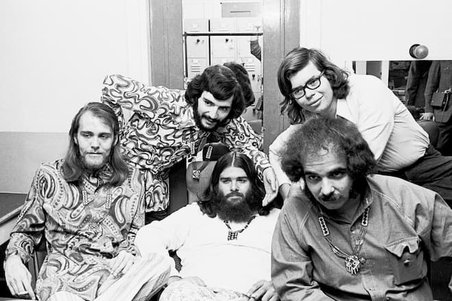 Larry Taylor, Fito de la Parra, Bob "The Bear" Hite, Alan Wilson and Henry Vestine of Canned Heat, 1970 (Photo by Chris Walter/WireImage)