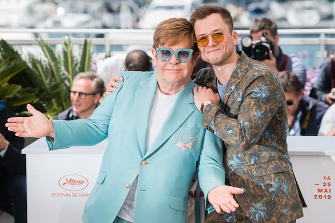 CANNES, FRANCE - MAY 16: Elton John and Taron Egerton attend the photocall for "Rocketman" during the 72nd annual Cannes Film Festival on May 16, 2019 in Cannes, France. (Photo by Samir Hussein/WireImage)