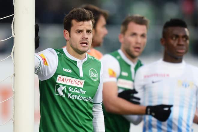 ST. GALLEN, SWITZERLAND - DECEMBER 03: Tranquillo Barnetta of St. Gallen looks on during the Raiffeisen Super League match between FC St. Gallen and FC Zuerich on December 03, 2017, at AFG Arena in St. Gallen, Switzerland. (Photo by TF-Images/TF-Images via Getty Images)