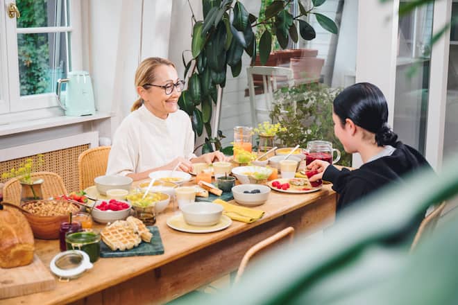 Tanja Grandits beim Frühstück Brunch