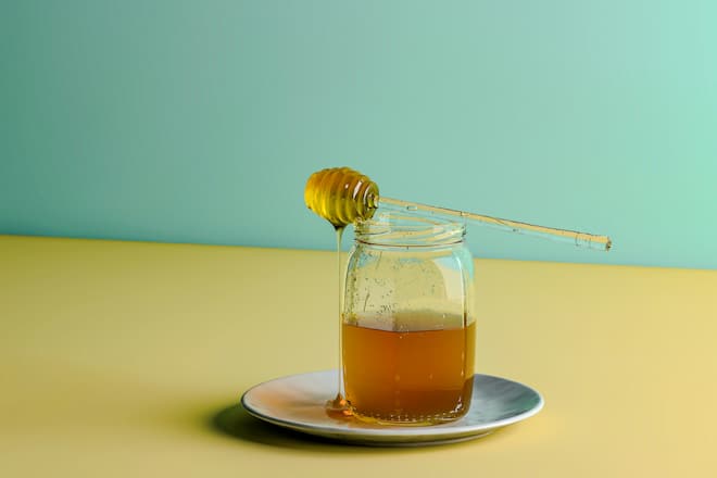 Ein Glas Honigwasser am Morgen hilft gegen Heisshungerattacken.