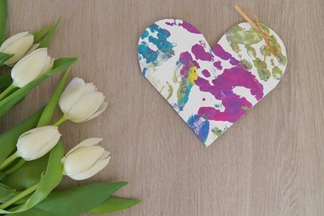 Muttertag Basteln Herz-Karte