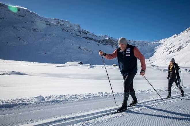 Christian Stucki + Familie im Schnee