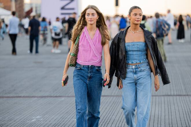 COPENHAGEN, DENMARK - AUGUST 11: Guests seen outside Ganni during Copenhagen Fashion Week Spring/Summer 2023 on August 11, 2022 in Copenhagen, Denmark. (Photo by Christian Vierig/Getty Images)
