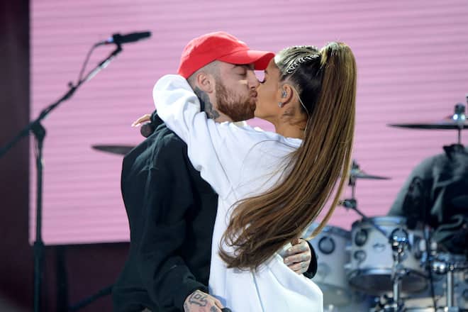Ariana Grande und ihr damaliger Freund Rapper Mac Miller bei Benefiz-Konzert nach Anschlag in Manchester 2017