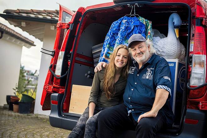 Peach Weber mit Tochter