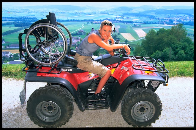 Edith Hunkeler auf Quad