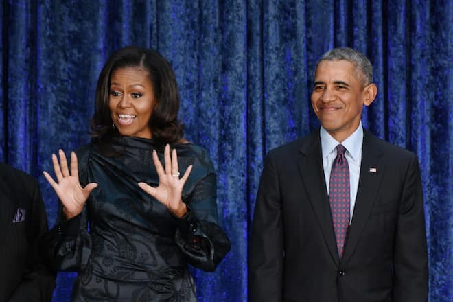 Former President Barack Obama and First Lady Michelle Obama attend the unveiling of their official portraits at the National Portrait Gallery , February 12, 2018 in Washington, DC. Photo by Olivier Douliery/Abaca Press (FOTO: DUKAS/ABACA)