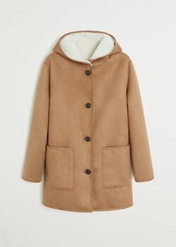 Mantel im Lammfell-Look