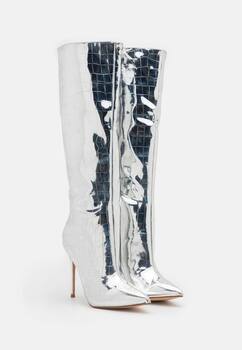 Metallic Boots silber